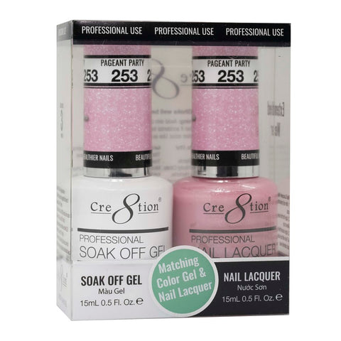 Cre8tion Matching Color Gel & Nail Lacquer - 253 Pageant Party