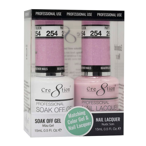 Cre8tion Matching Color Gel & Nail Lacquer - 254 Party Block