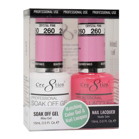 Cre8tion Matching Color Gel & Nail Lacquer - 260 Crystal Pink