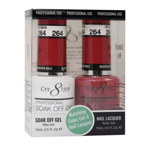 Cre8tion Matching Color Gel & Nail Lacquer - 264 Love of the Brain