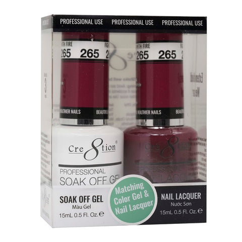 Cre8tion Matching Color Gel & Nail Lacquer - 265 Fight with Fire