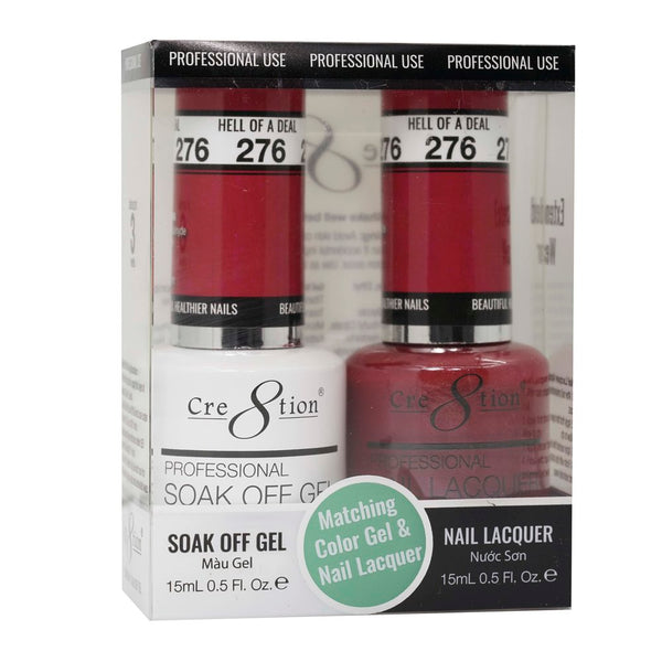 Cre8tion Matching Color Gel & Nail Lacquer - 276 Hell of a Deal