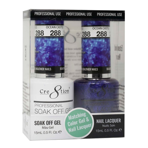 Cre8tion Matching Color Gel & Nail Lacquer - 288 Ocean Castle