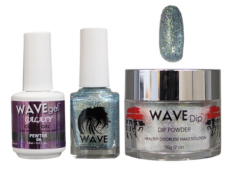 WAVE GALAXY 3 IN 1 - COMBO SET (GEL+ LACQUER+ POWDER) - #6 PEWTER
