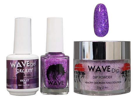 WAVE GALAXY 3 IN 1 - COMBO SET (GEL+ LACQUER+ POWDER) - #8 VIOLET