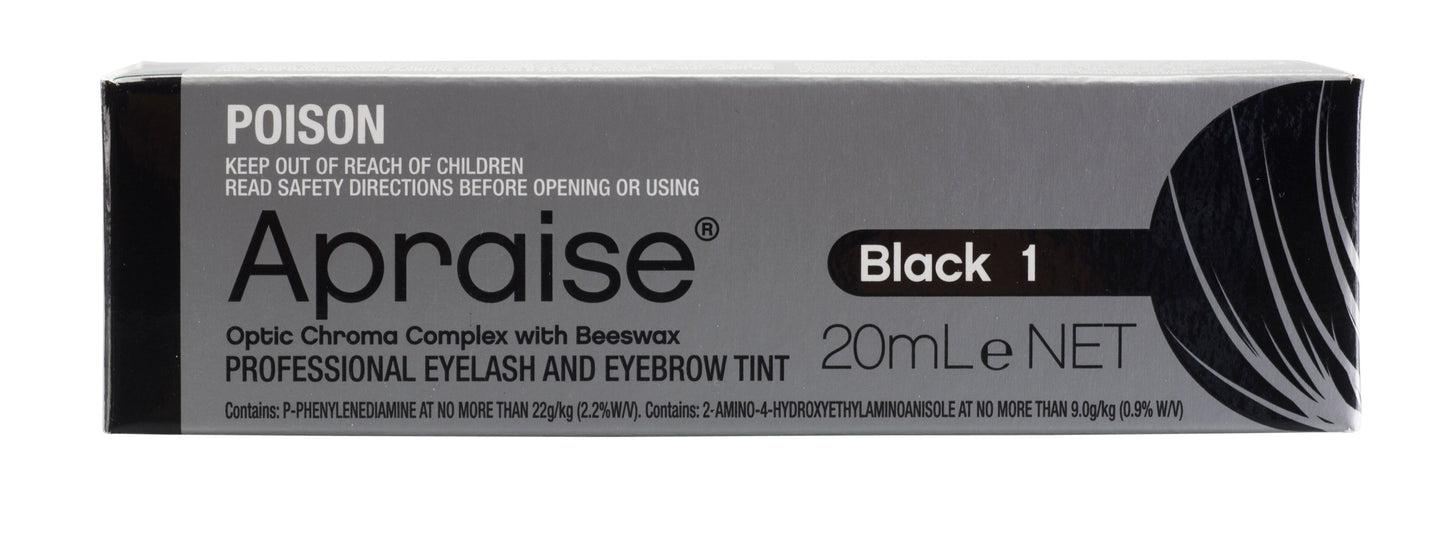 Apraise Professional Eyelash And Eyebrow Tint - 1 Black 20ml