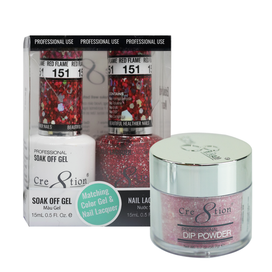 Cre8tion Matching Trio Set - 151 Red Flame