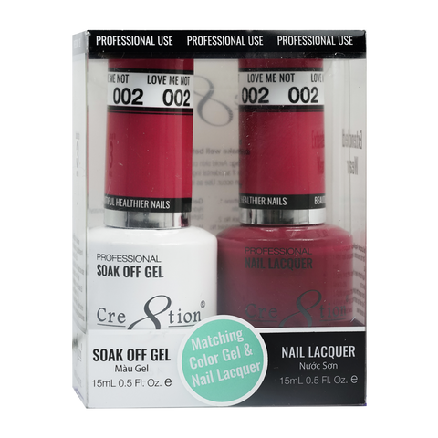 Cre8tion Matching Color Gel & Nail Lacquer - 002 Love Me Not