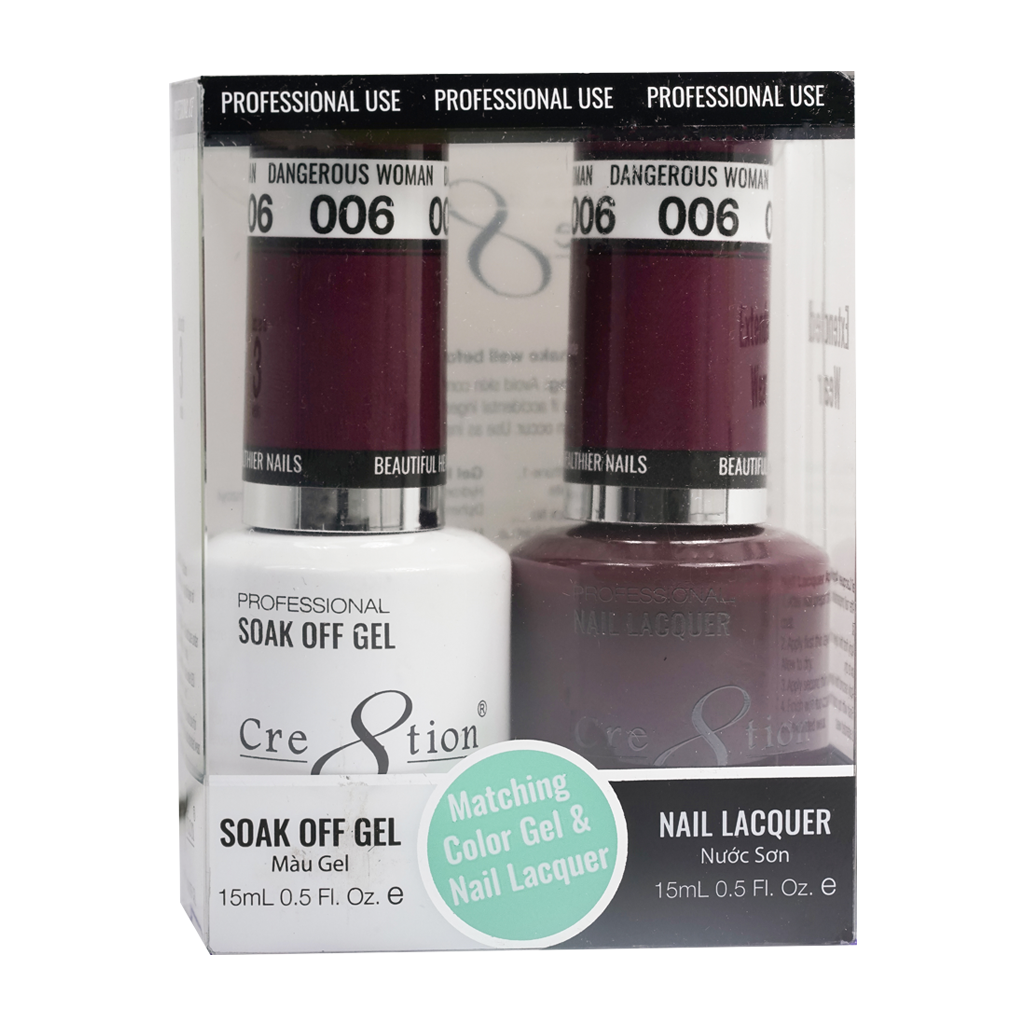 Cre8tion Matching Color Gel & Nail Lacquer - 006 Dangerous Woman