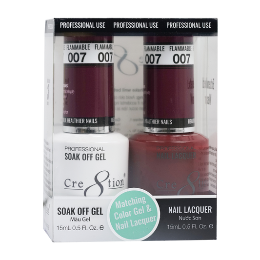 Cre8tion Matching Color Gel & Nail Lacquer - 007 Flammable