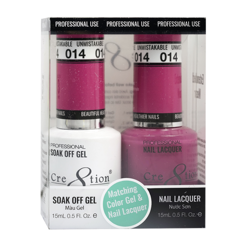Cre8tion Matching Color Gel & Nail Lacquer - 014 Unmistakable