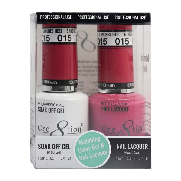 Cre8tion Matching Color Gel & Nail Lacquer - 015 Inches Heel