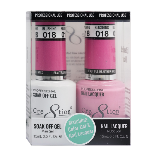 Cre8tion Matching Color Gel & Nail Lacquer - 018 Blushing