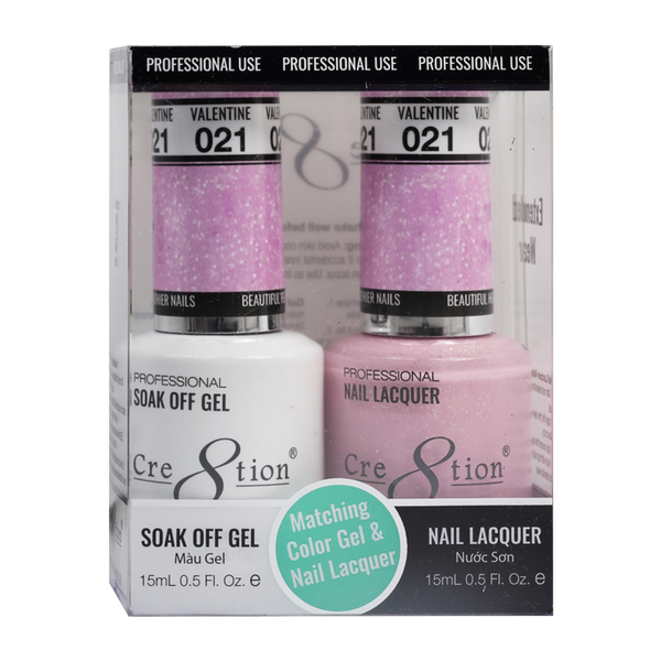 Cre8tion Matching Color Gel & Nail Lacquer - 021 Valentine