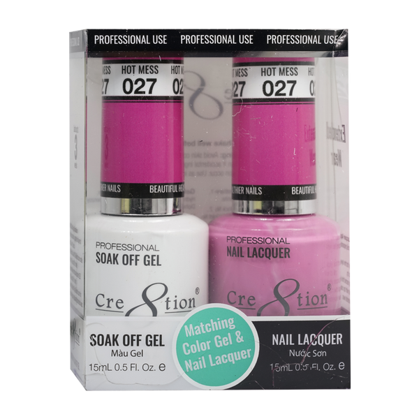 Cre8tion Matching Color Gel & Nail Lacquer - 027 Hot Mess