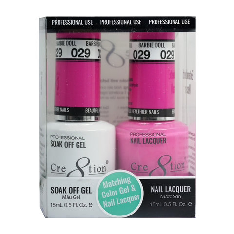 Cre8tion Matching Color Gel & Nail Lacquer - 029 Barbie Doll