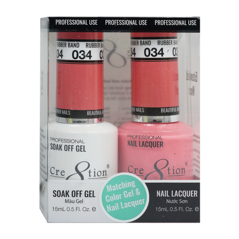 Cre8tion Matching Color Gel & Nail Lacquer - 034 Rubber Band