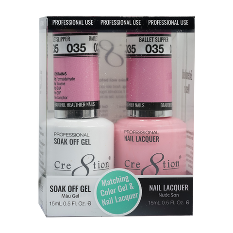 Cre8tion Matching Color Gel & Nail Lacquer - 035 Ballet Slippe