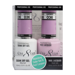 Cre8tion Matching Color Gel & Nail Lacquer - 036 Lavender
