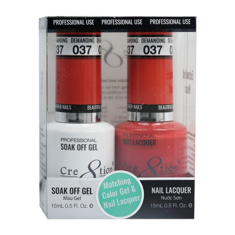 Cre8tion Matching Color Gel & Nail Lacquer - 037 Demanding