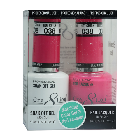 Cre8tion Matching Color Gel & Nail Lacquer - 038 Hot Chick