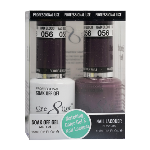 Cre8tion Matching Color Gel & Nail Lacquer - 056 Bad Blood