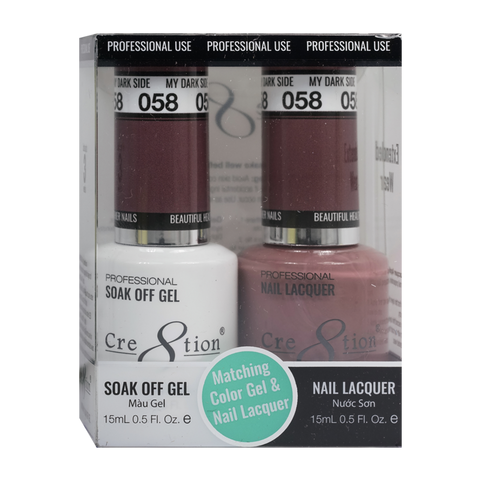 Cre8tion Matching Color Gel & Nail Lacquer - 058 My Dark Side