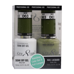 Cre8tion Matching Color Gel & Nail Lacquer - 063 Olive