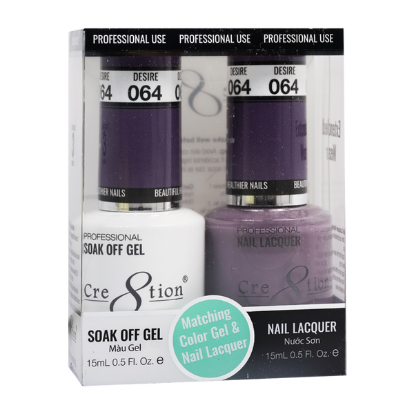 Cre8tion Matching Color Gel & Nail Lacquer - 064 Desire