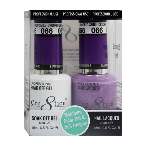 Cre8tion Matching Color Gel & Nail Lacquer - 066 Crooked Smile