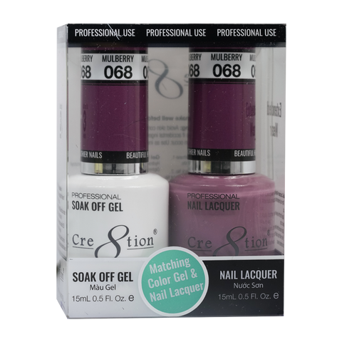 Cre8tion Matching Color Gel & Nail Lacquer - 068 Mulberry