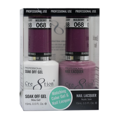 Cre8tion Matching Color Gel & Nail Lacquer - 068 Mulberry