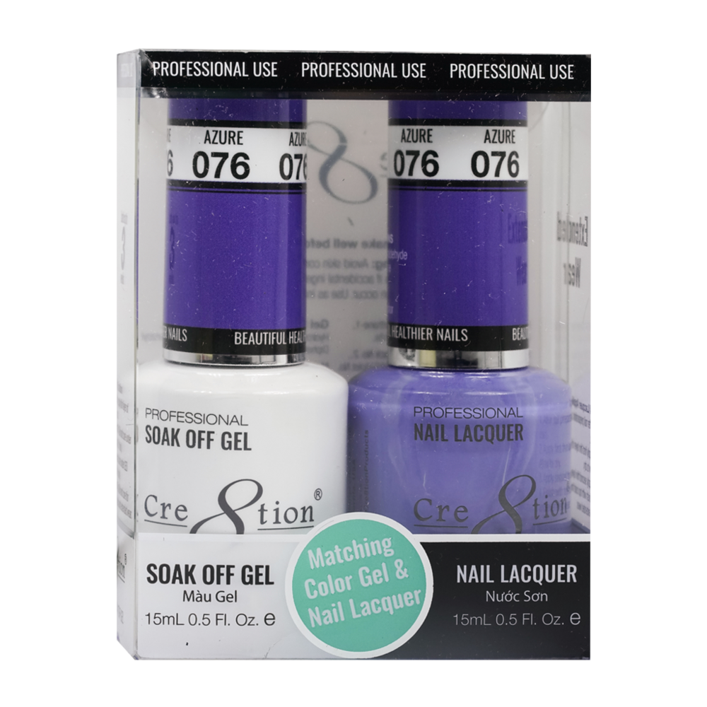 Cre8tion Matching Color Gel & Nail Lacquer - 076 Azure