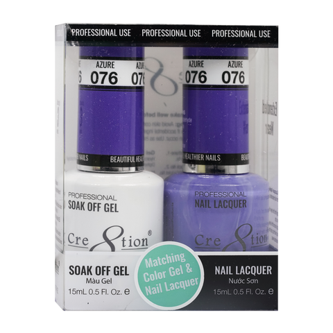 Cre8tion Matching Color Gel & Nail Lacquer - 076 Azure