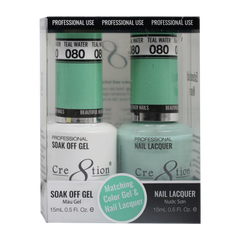 Cre8tion Matching Color Gel & Nail Lacquer - 080 Teal Water