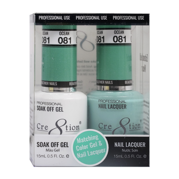 Cre8tion Matching Color Gel & Nail Lacquer - 081 Ocean