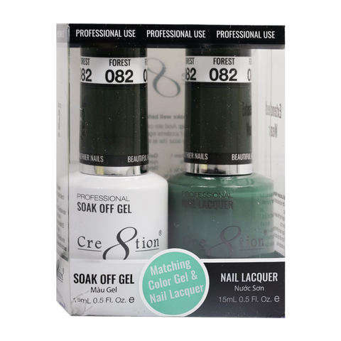 Cre8tion Matching Color Gel & Nail Lacquer - 082 Forest