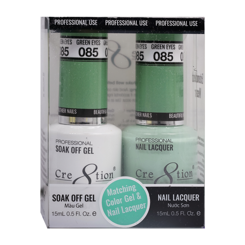 Cre8tion Matching Color Gel & Nail Lacquer - 085 Green Eyes