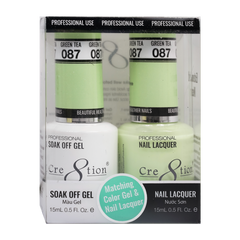 Cre8tion Matching Color Gel & Nail Lacquer - 087 Green Tea