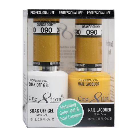 Cre8tion Matching Color Gel & Nail Lacquer - 090 Orange County