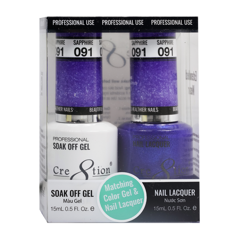 Cre8tion Matching Color Gel & Nail Lacquer - 091 Sapphire