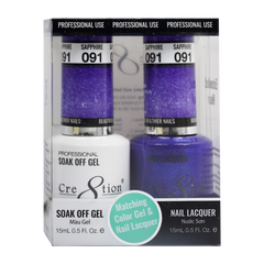Cre8tion Matching Color Gel & Nail Lacquer - 091 Sapphire
