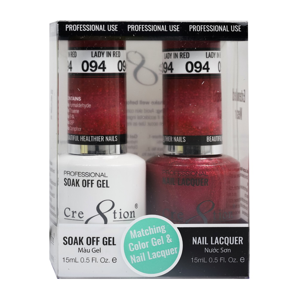 Cre8tion Matching Color Gel & Nail Lacquer - 094 Lady in Red