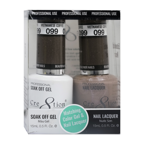 Cre8tion Matching Color Gel & Nail Lacquer - 099 Vietnamese Coffee