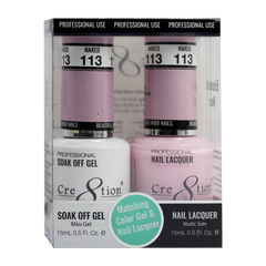 Cre8tion Matching Color Gel & Nail Lacquer - 113 Naked