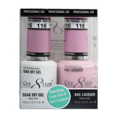 Cre8tion Matching Color Gel & Nail Lacquer - 116 Pinky Promise