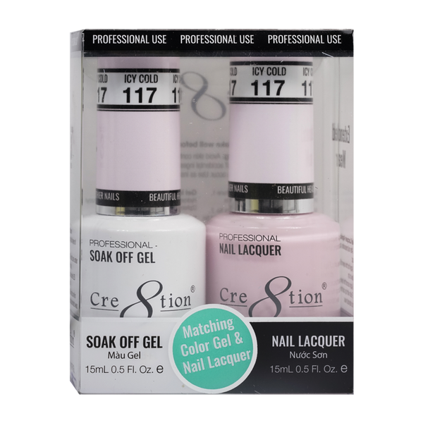 Cre8tion Matching Color Gel & Nail Lacquer - 117 Icy Cold