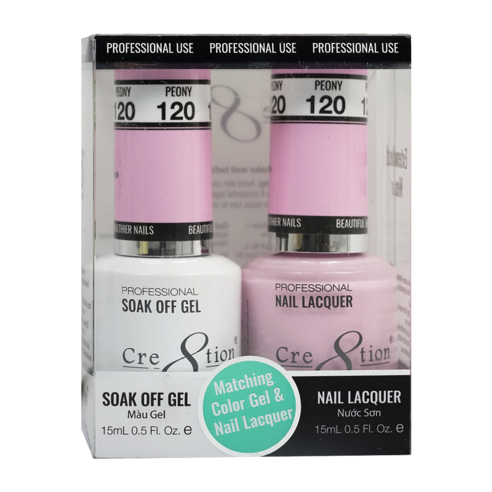 Cre8tion Matching Color Gel & Nail Lacquer - 120 Peony