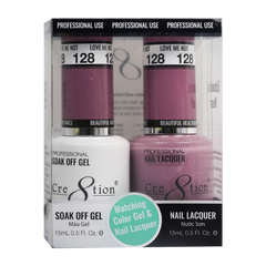 Cre8tion Matching Color Gel & Nail Lacquer - 128 Love me not