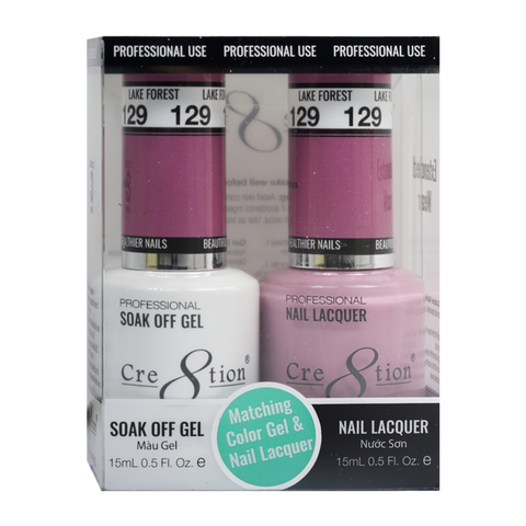 Cre8tion Matching Color Gel & Nail Lacquer - 129 Lake Forest